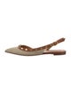Valentino Rockstud Accents Straw Slingback Flats