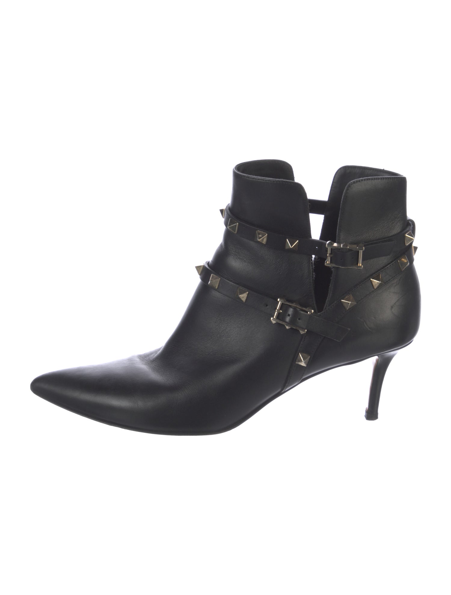 Valentino Rockstud Accents Leather Boots