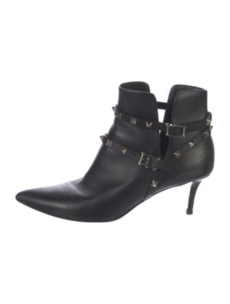 Valentino Rockstud Accents Leather Boots