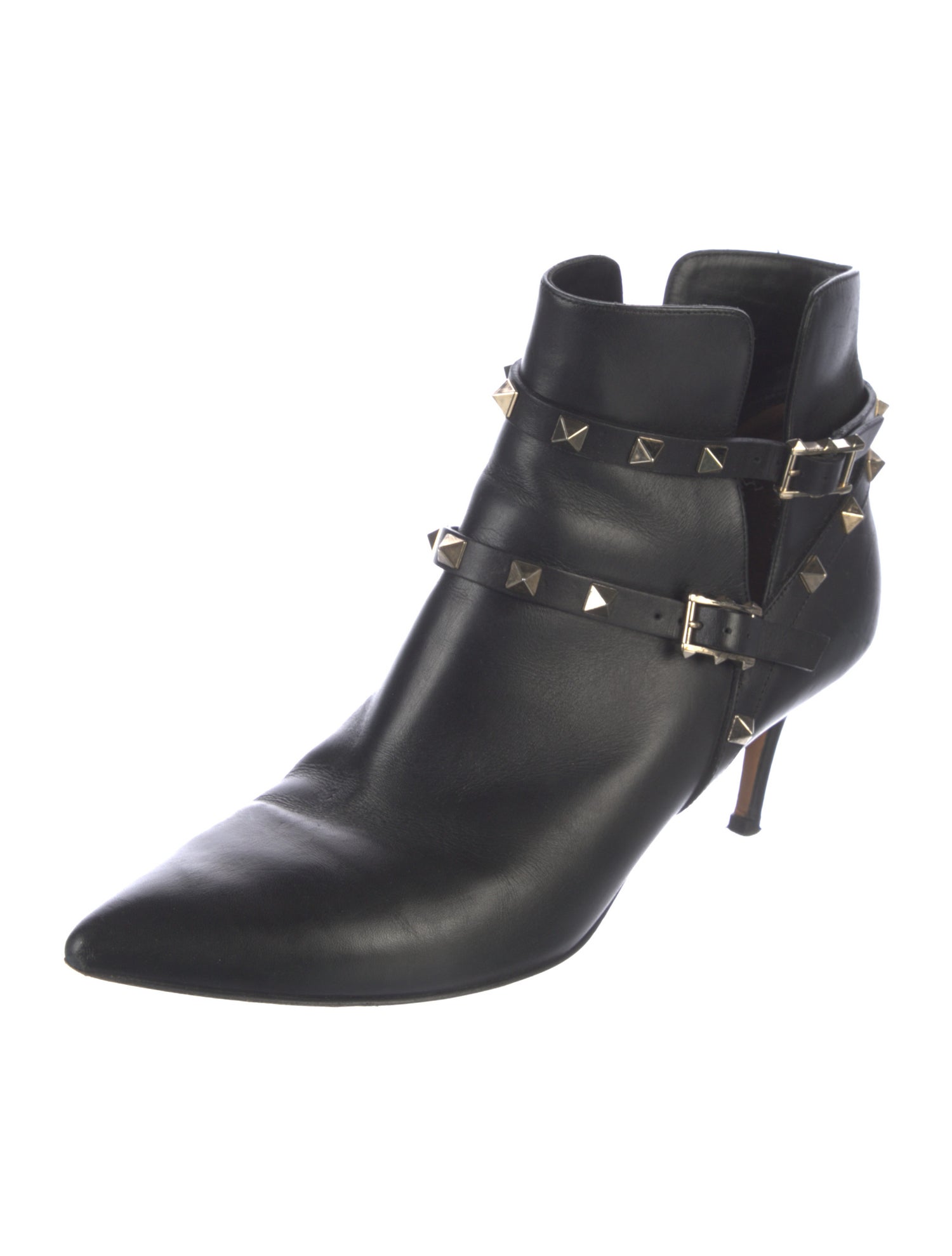 Valentino Rockstud Accents Leather Boots