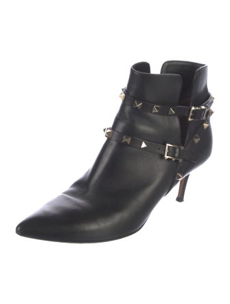 Valentino Rockstud Accents Leather Boots