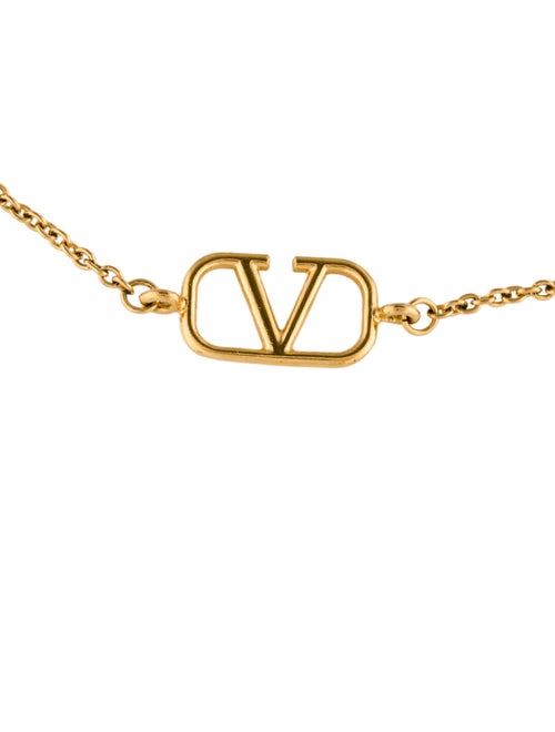 Valentino Crystal VLogo Signature Link Bracelet