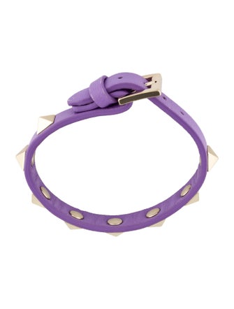 Valentino Leather Rockstud Wrap Bracelet