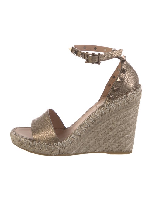Valentino Rockstud Accents Leather Espadrilles