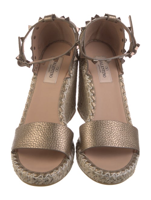 Valentino Rockstud Accents Leather Espadrilles