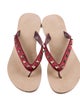 Valentino Rockstud Accents Satin Flip Flops