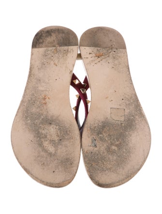 Valentino Rockstud Accents Satin Flip Flops