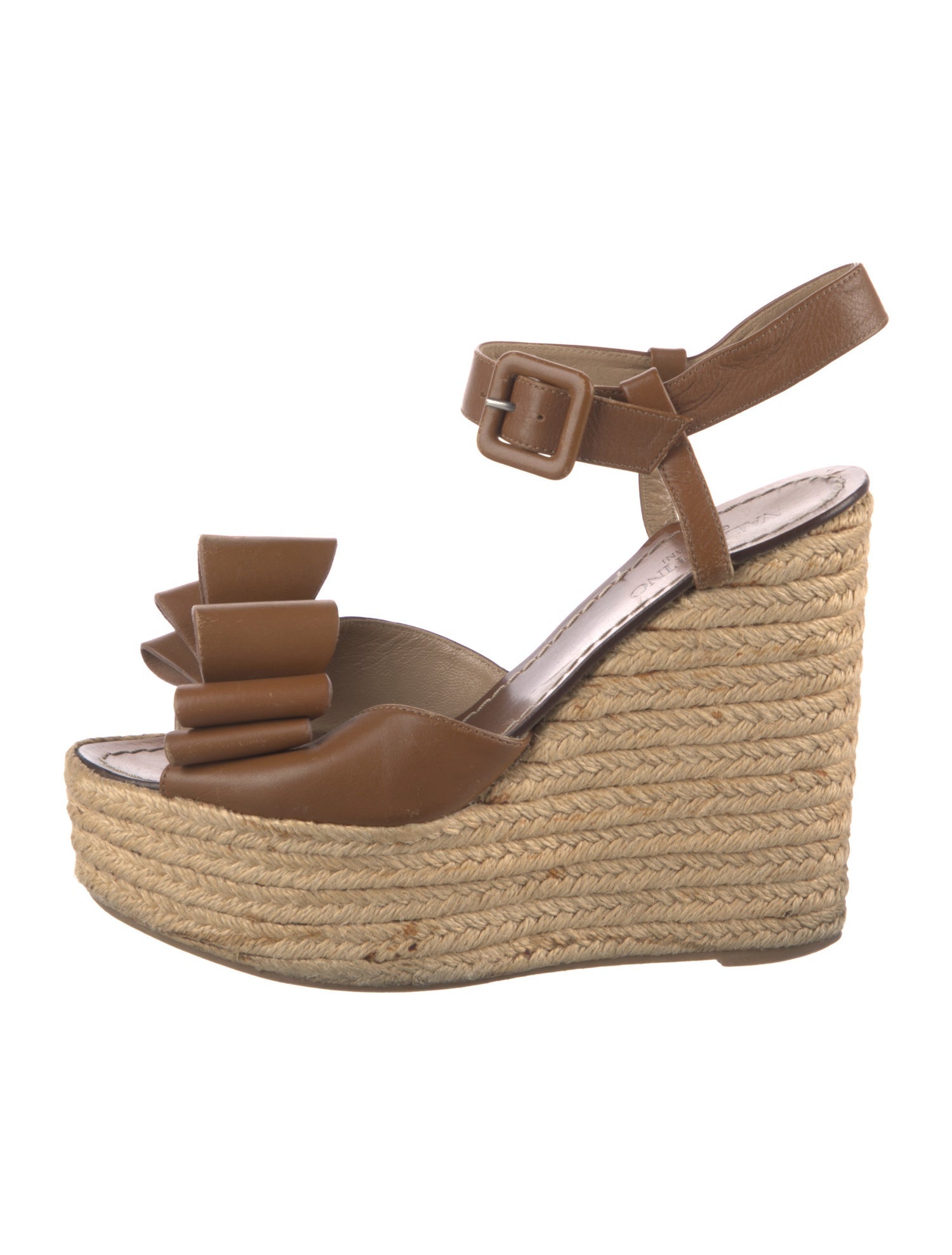 Valentino Rockstud Accents Leather Espadrilles