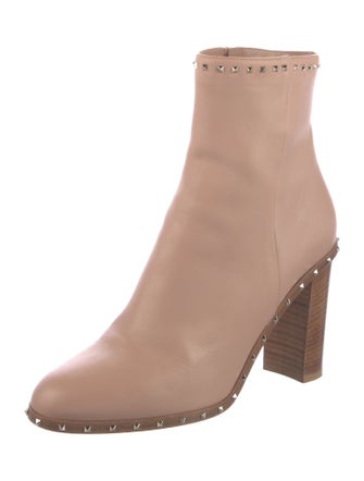 Valentino Rockstud Accents Leather Boots