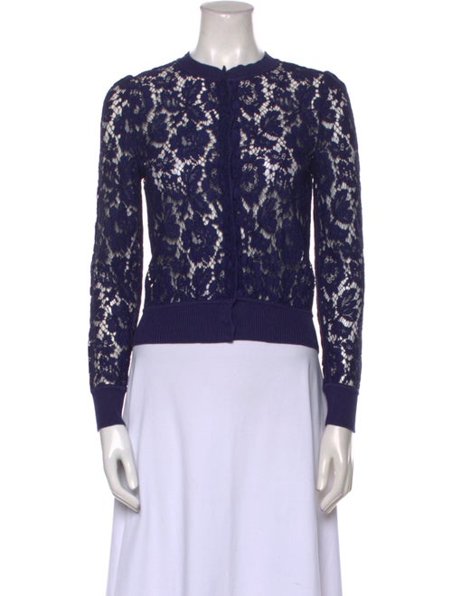 Valentino Lace Pattern Crew Neck Top