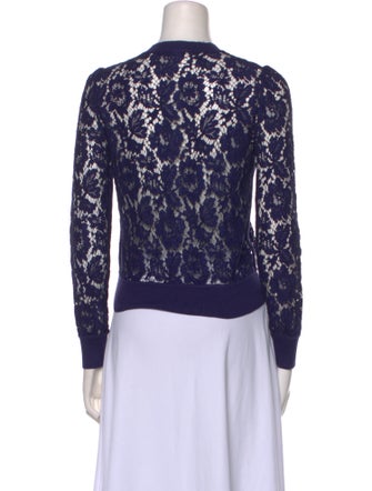 Valentino Lace Pattern Crew Neck Top