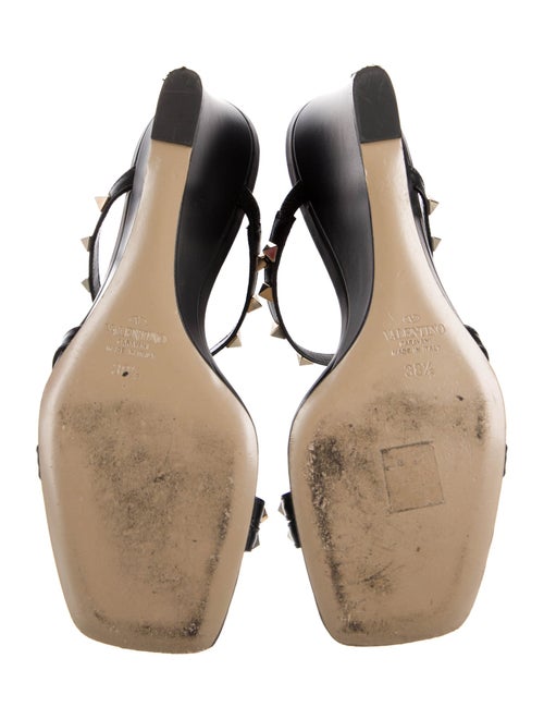 Valentino Rockstud Accents Leather Slides