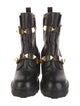 Valentino Rockstud Accents Leather Combat Boots