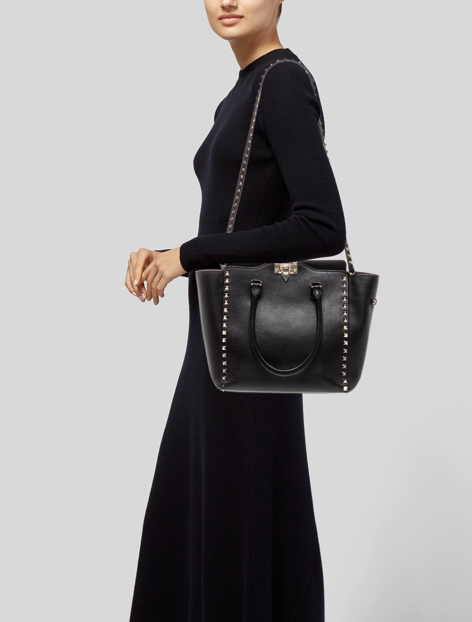 Valentino Rockstud Top Handle Bag