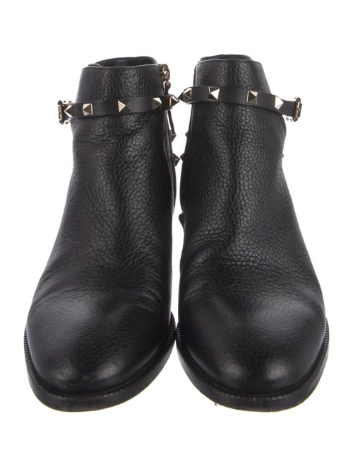 Valentino Rockstud Accents Leather Moto Boots