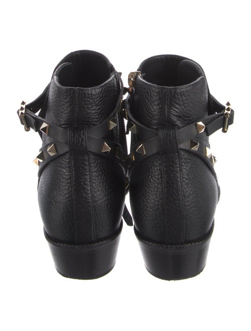 Valentino Rockstud Accents Leather Moto Boots