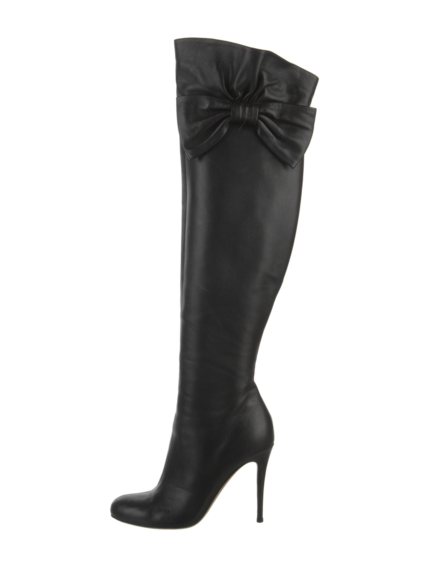 Valentino Leather Bow Accents Boots
