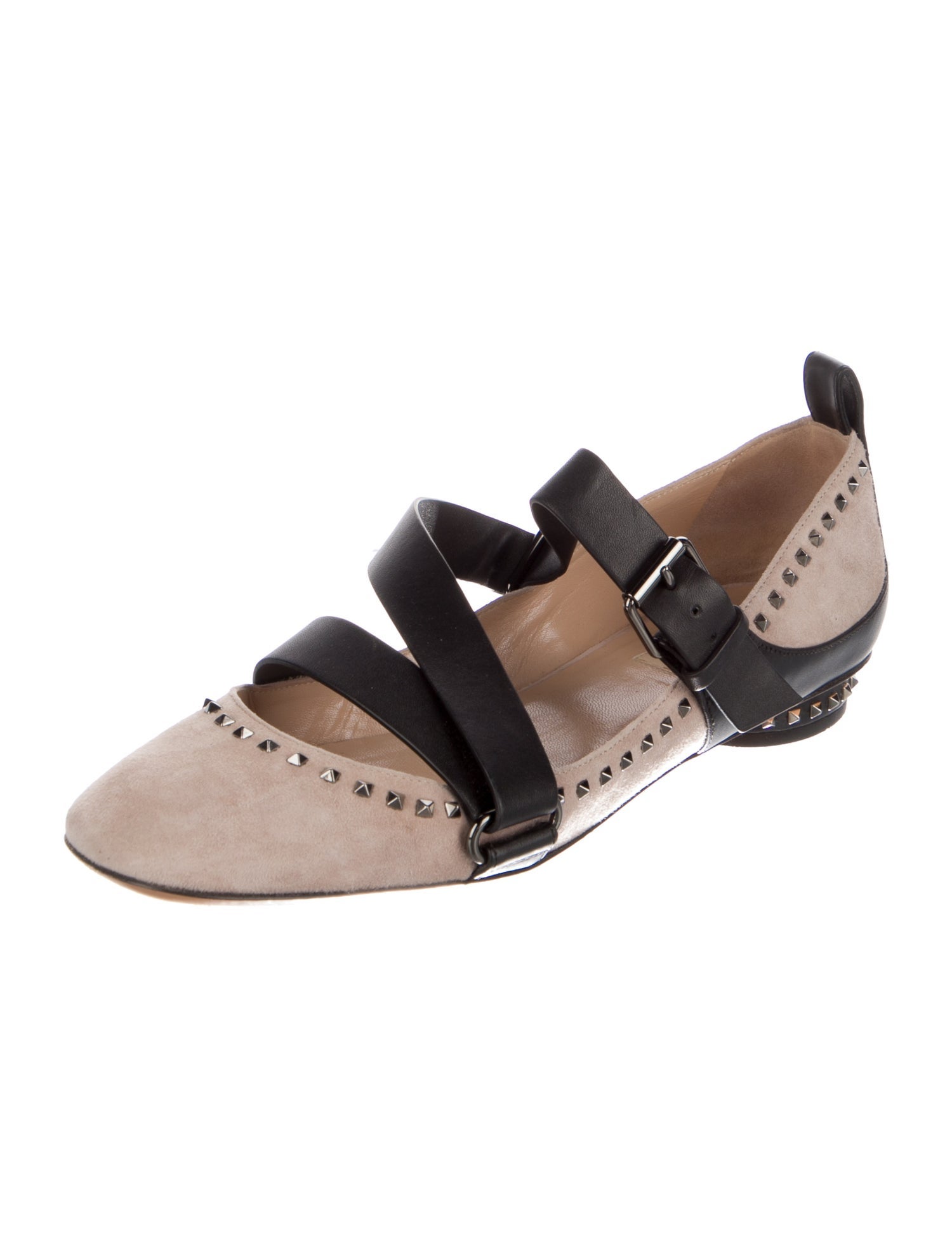 Valentino Rockstud Accents Suede Mary Jane Flats