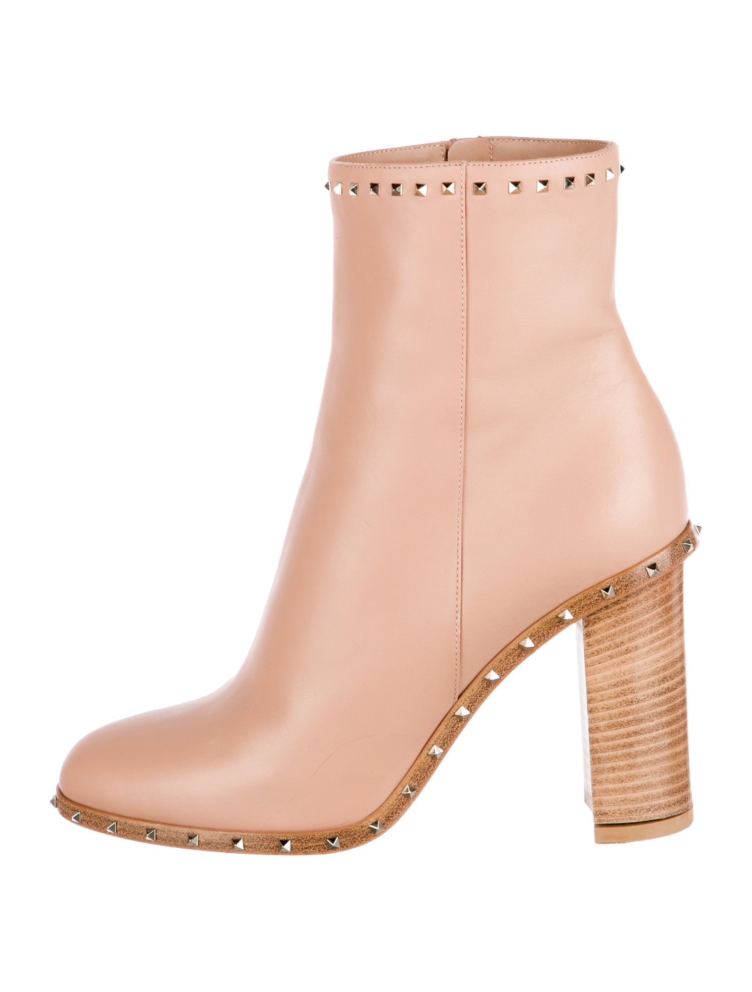 Valentino Rockstud Accents Leather Boots
