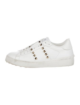 Valentino Rockstud Accents Leather Sneakers