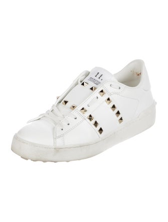 Valentino Rockstud Accents Leather Sneakers