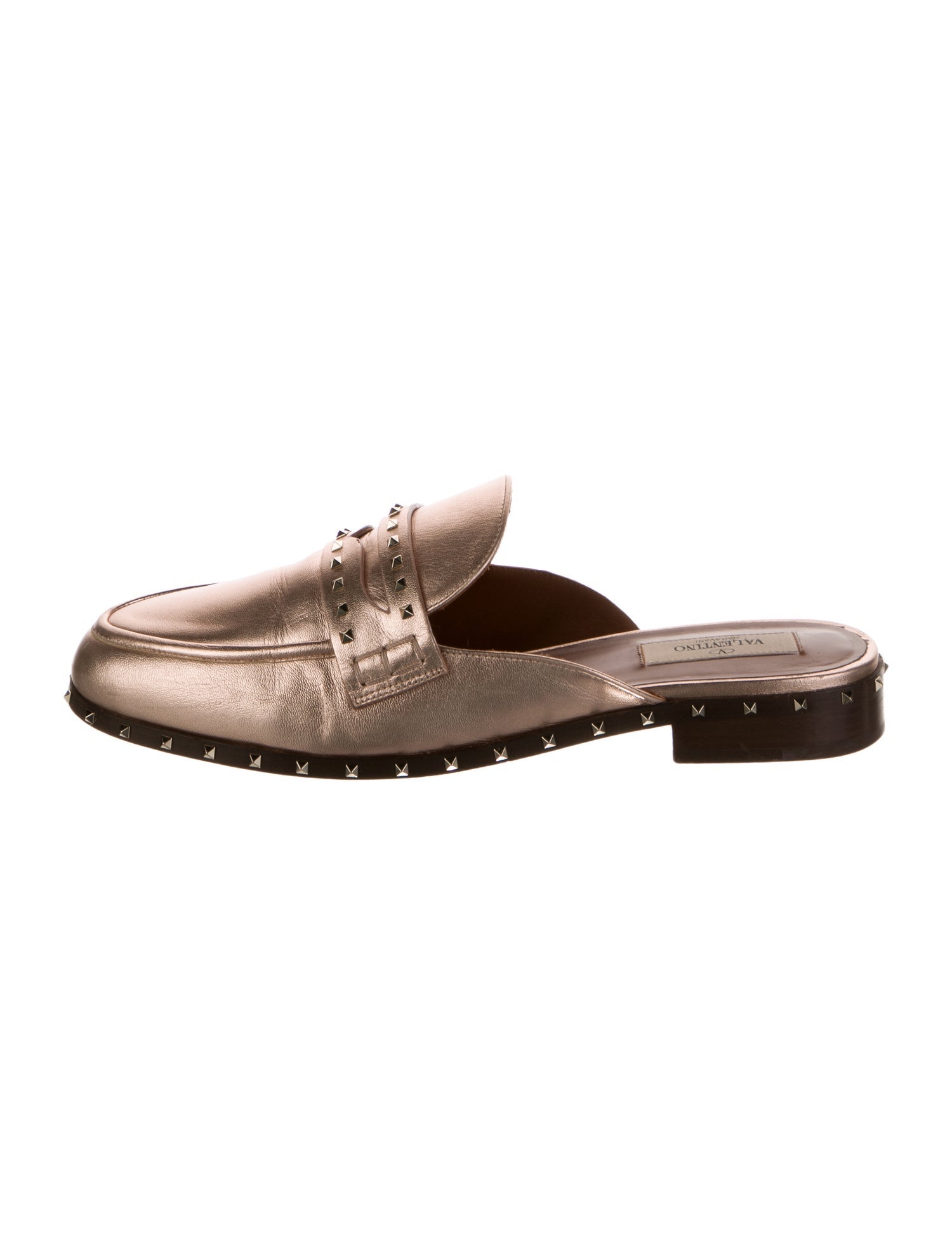 Valentino Rockstud Accents Leather Mules