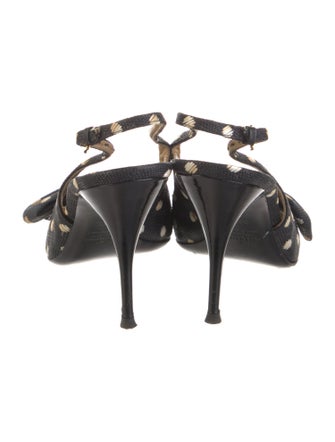 Valentino Floral Print Bow Accents Slingback Pumps