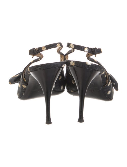 Valentino Floral Print Bow Accents Slingback Pumps