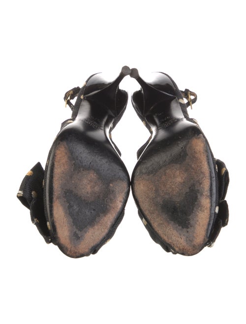 Valentino Floral Print Bow Accents Slingback Pumps