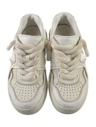 Valentino Rockstud Accents Leather Sneakers