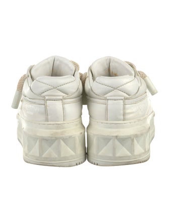 Valentino Rockstud Accents Leather Sneakers