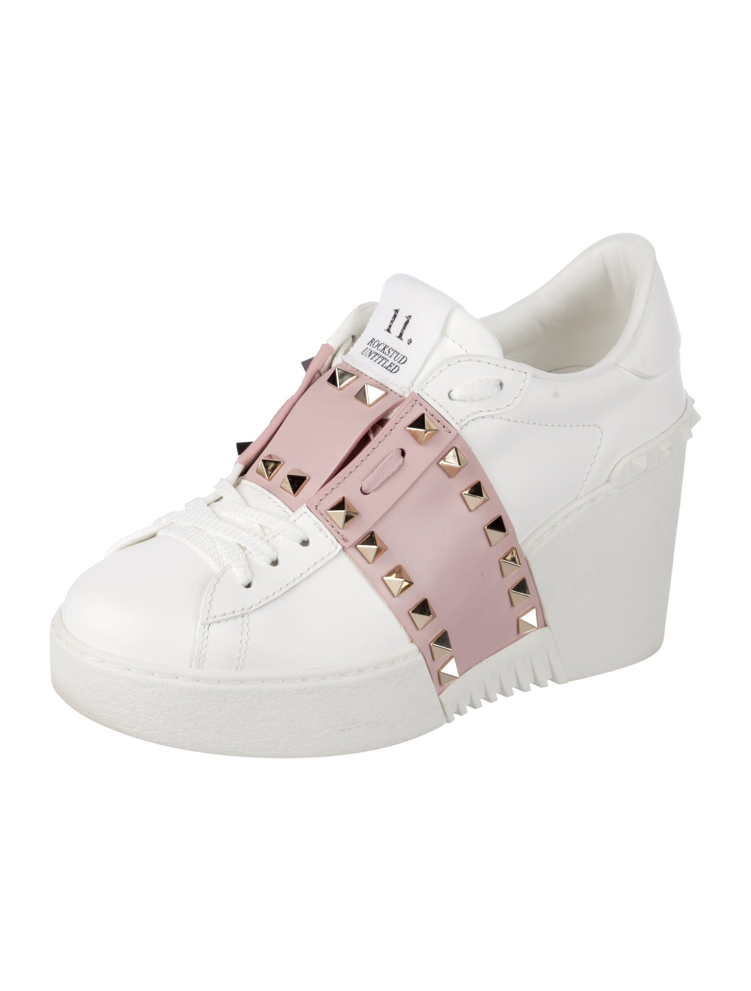 Valentino Leather Wedge Sneakers