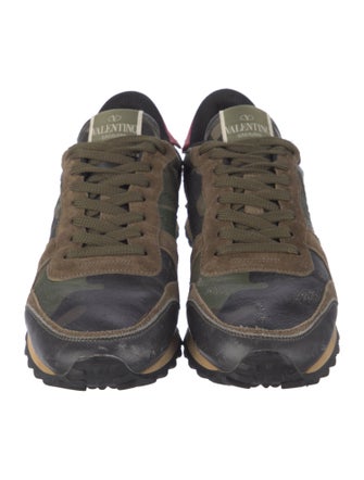 Valentino Rockstud Accents Leather Sneakers