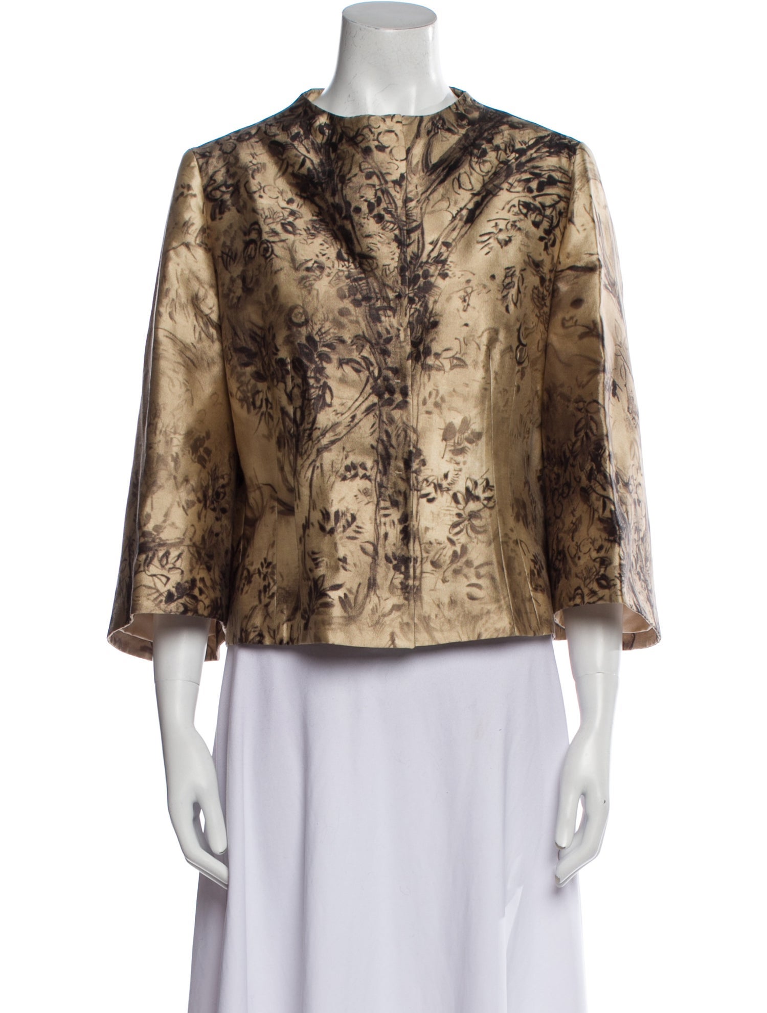 Valentino Silk Floral Print Evening Jacket