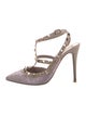 Valentino Rockstud Accents Leather T-Strap Pumps