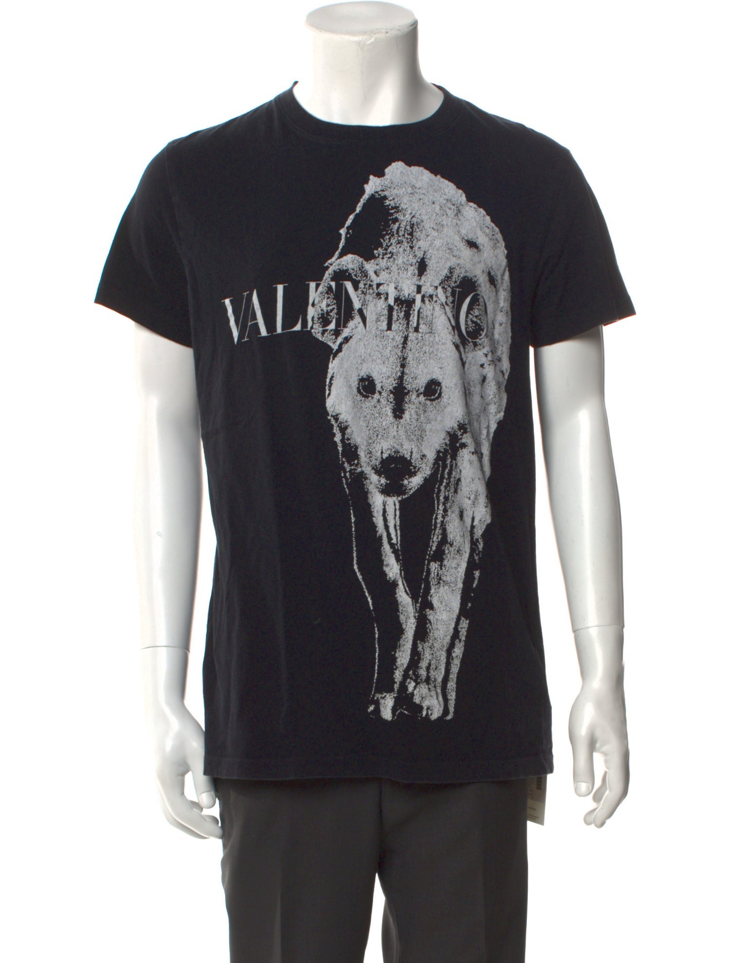 Valentino Graphic Print Short Sleeve Denim Shirt