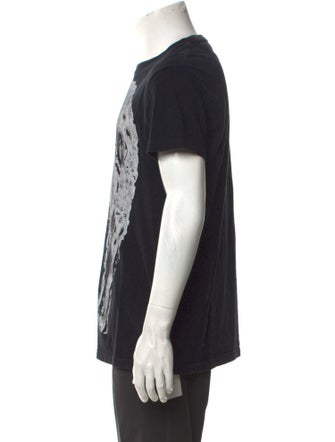 Valentino Graphic Print Short Sleeve Denim Shirt