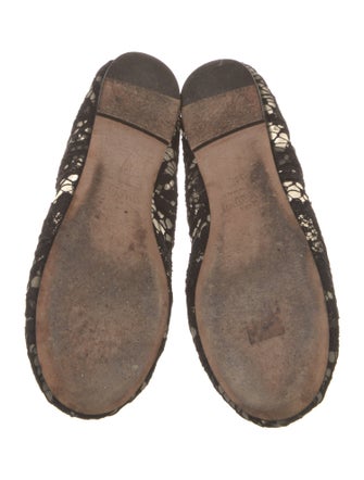 Valentino Rockstud Accents Lace Mary Jane Flats