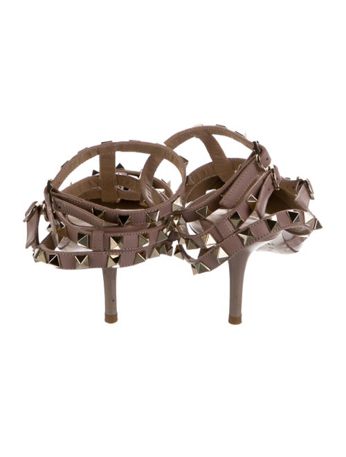 Valentino Rockstud Accents Patent Leather T-Strap Pumps