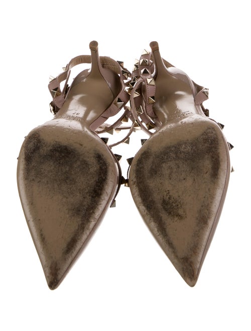 Valentino Rockstud Accents Patent Leather T-Strap Pumps