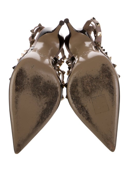 Valentino Rockstud Accents Patent Leather T-Strap Pumps