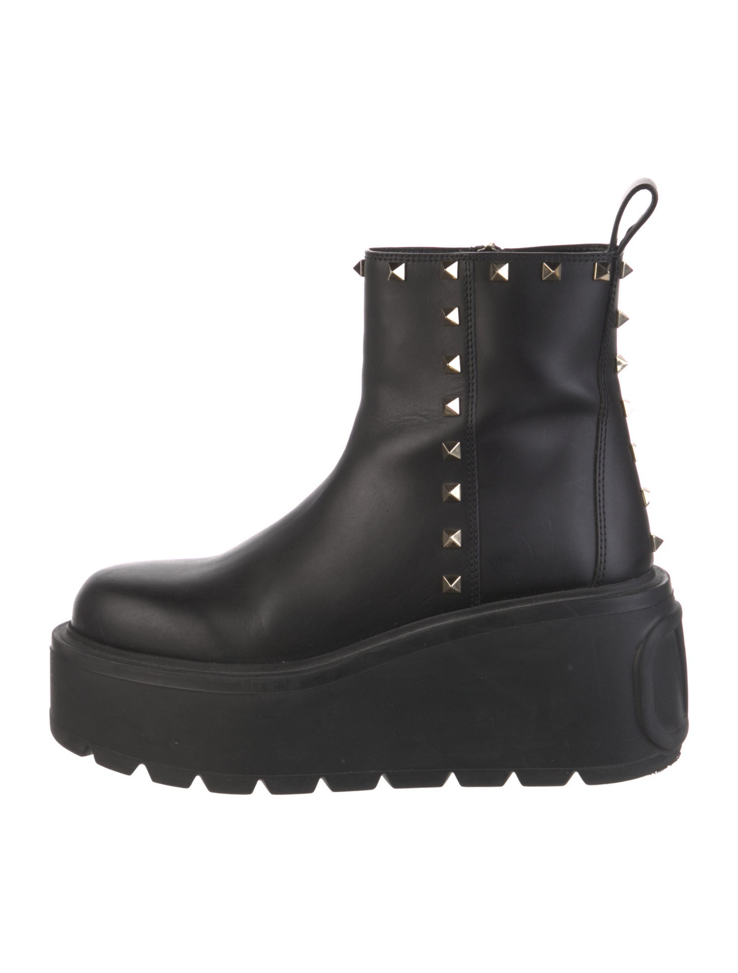 Valentino Rockstud Accents Leather Chelsea Boots