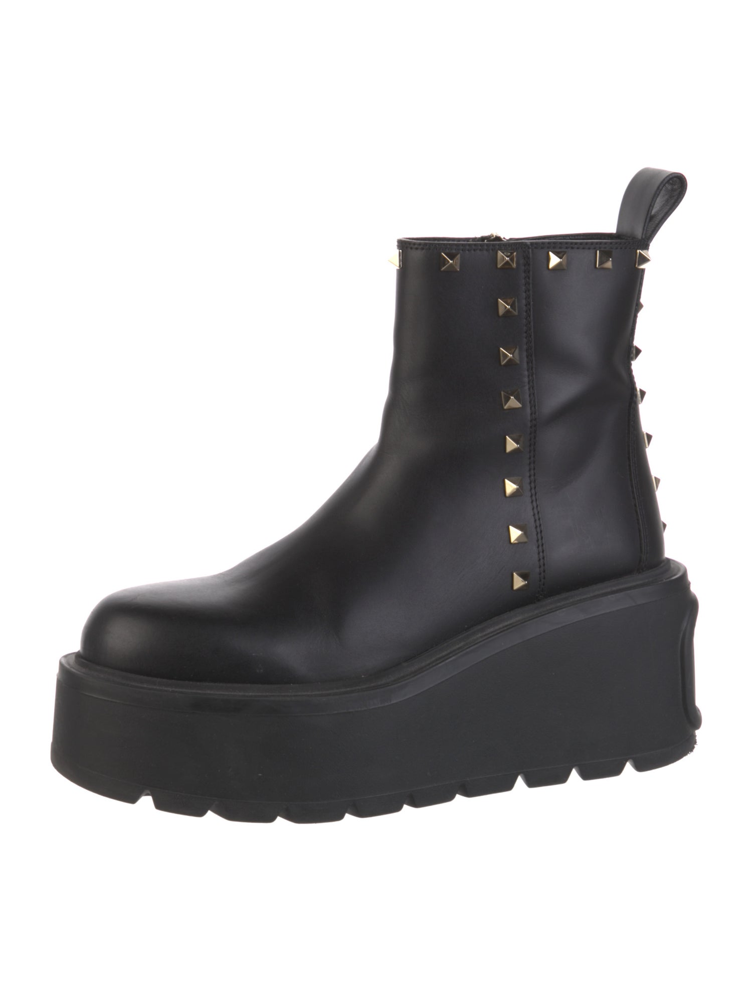 Valentino Rockstud Accents Leather Chelsea Boots