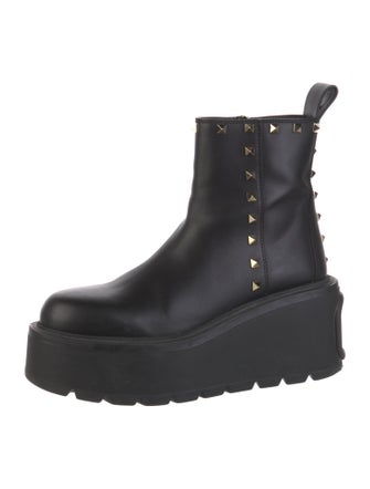 Valentino Rockstud Accents Leather Chelsea Boots