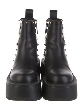 Valentino Rockstud Accents Leather Chelsea Boots
