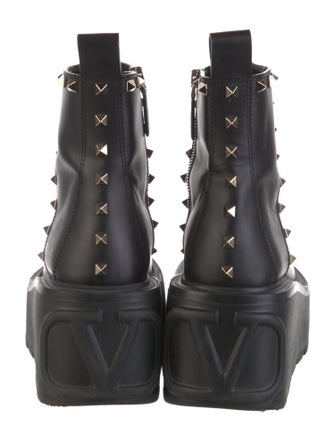 Valentino Rockstud Accents Leather Chelsea Boots
