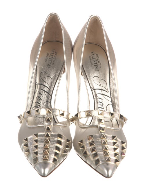 Valentino Rockstud Accents Leather Pumps