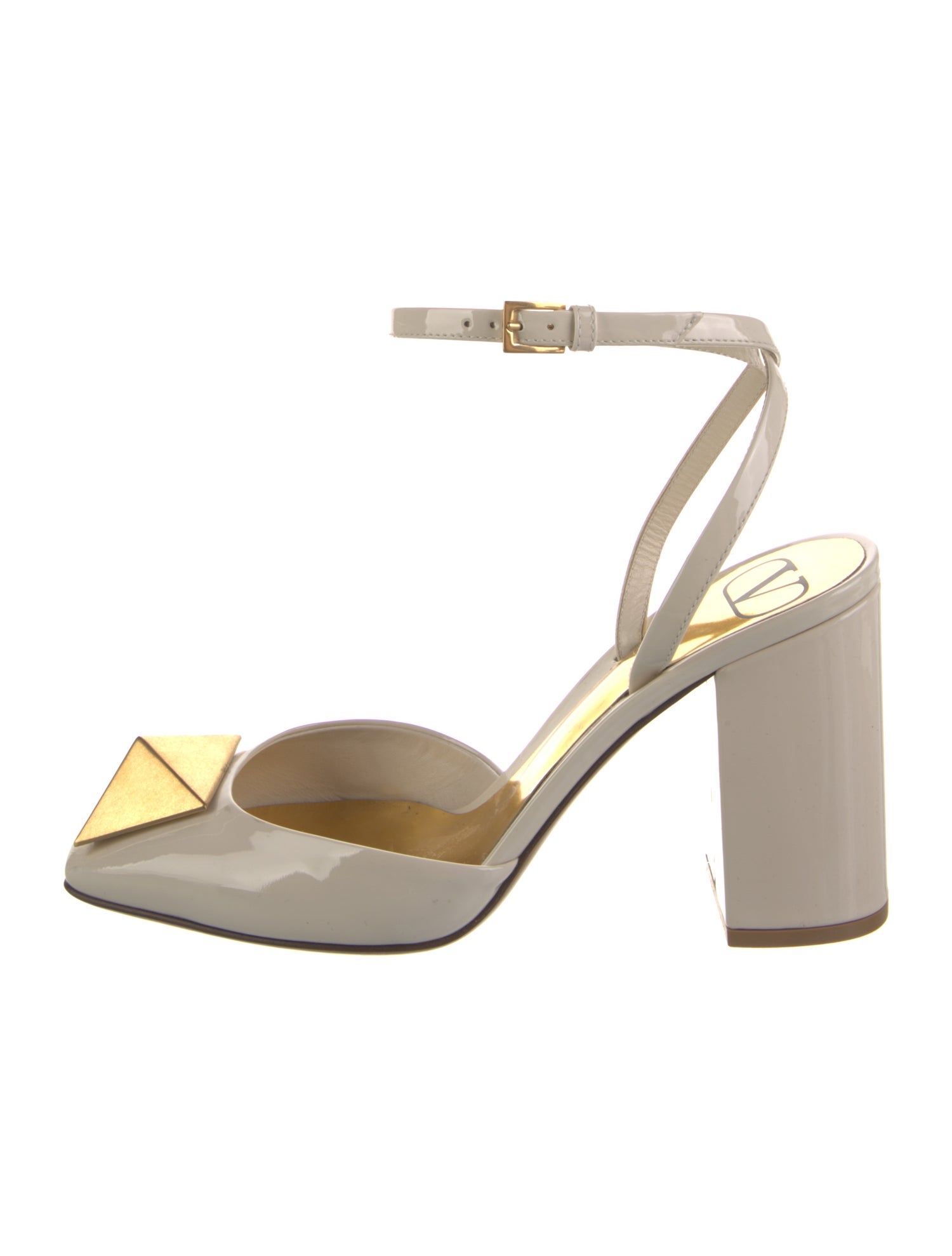 Valentino Rockstud Accents Patent Leather Slingback Pumps