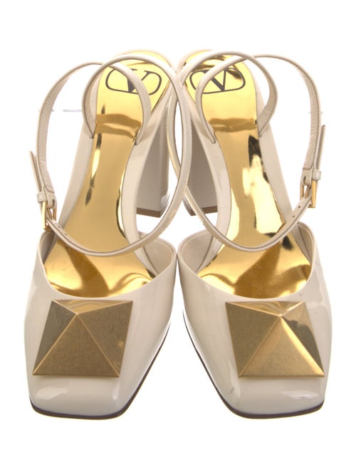Valentino Rockstud Accents Patent Leather Slingback Pumps