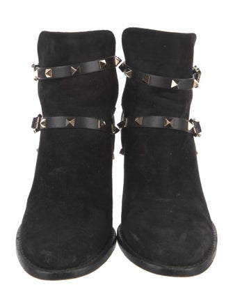 Valentino Rockstud Accents Suede Boots